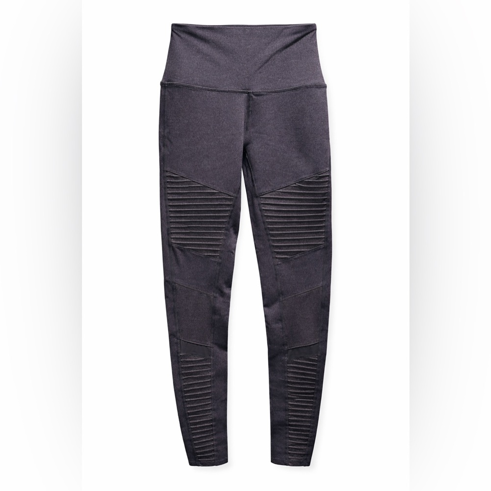 Alo Yoga Moto Leggings High Waist Ribbed Panel-Size Medium - Picture 1 of 9
